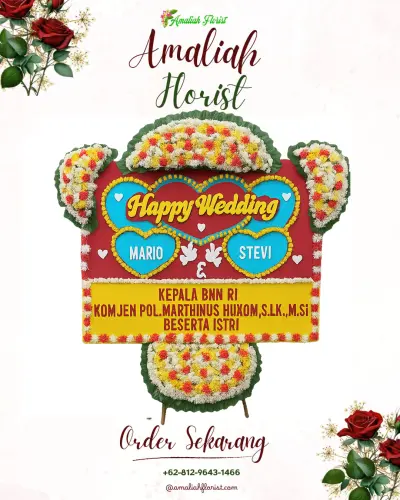 Karangan Papan Bunga Pernikahan di Cipadung